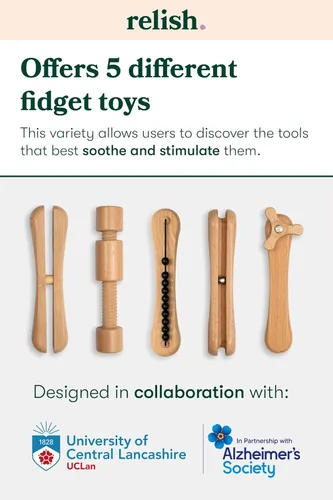 Vista 3 de Relish - Juguetes Fidget para adultos, juego de juguetes de madera Fidget Widget - Productos sensoriales de Alzheimer y demencia, actividades