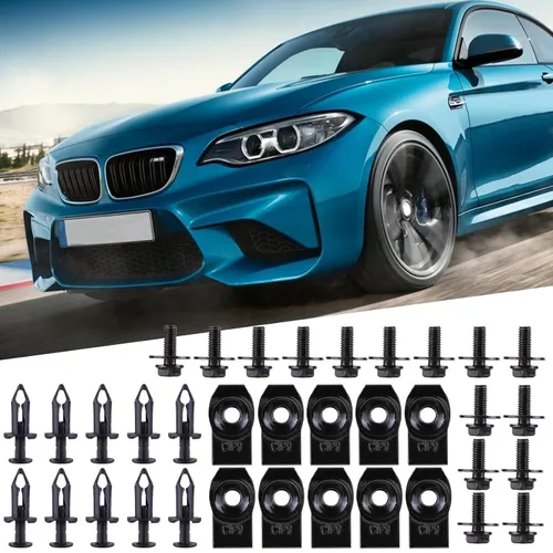 Vista 8 de 35 pernos para el cuerpo y clips de tuerca en U, 35 piezas de parachoques para parachoques de parachoques, clips de retención de automóvil
