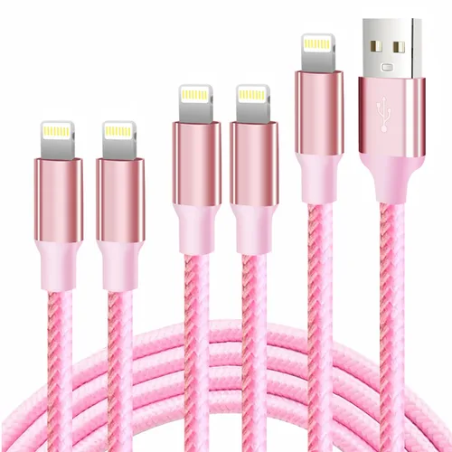 Vista 8 de Cable USB a Lightning, paquete de 5 cables de carga rápida para iPhone Negro