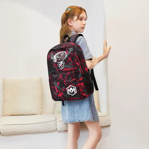 Vista 4 de Bluboon Mochila preescolar para niños y niñas, bolsas escolares para niños y niñas, bolsas escolares para jardín de infantes, Rojo Cool Boy