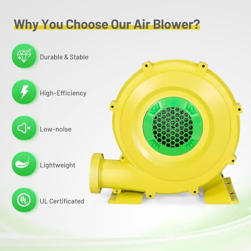Vista 5 de Costzon Soplador de aire, soplador de 1.5 HP para casa de rebote, ventilador de bomba de 1100 W, soplador inflable comercial, perfecto para casa