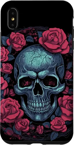 Vista 7 de Funda para iPhone 14 Skull and Roses Red Floral Dark Goth Horror Skull Case