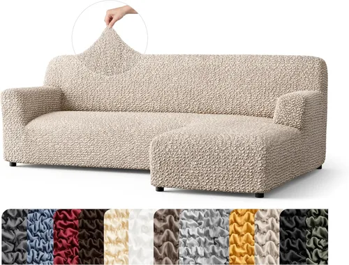 Vista 33 de PAULATO BY GA.I.CO. Funda de Sofá Seccional - Funda para Sofá en Forma de L con Chaise - Fundas Lavables para Sofá Esquinero - Funda Elástica