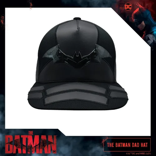 Vista 2 de Concept One The Batman Dad - Gorra de béisbol para adultos con diseño de armadura con ala plana, color negro, talla única, Negro