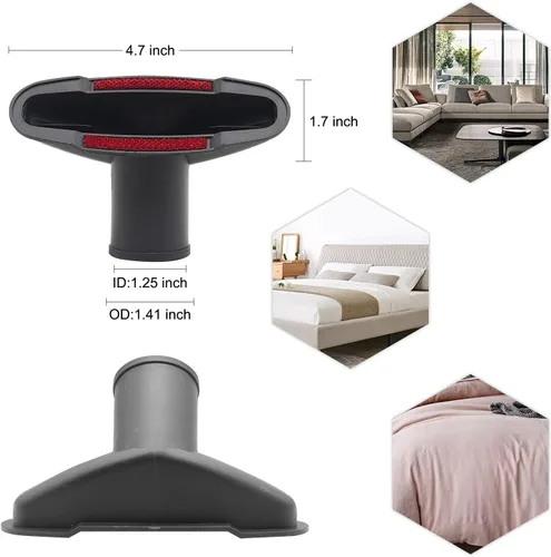 Vista 6 de Accesorios de vacío, kit de herramientas de limpieza al vacío de 1 1/4 pulgadas para accesorios de aspiradora de tienda con varitas de extensión