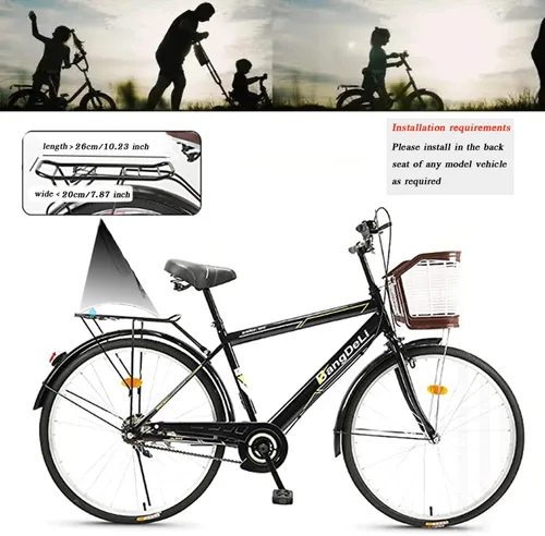 Vista 2 de Asiento de bicicleta para niños, asiento trasero de bicicleta de bebé, asiento trasero para niños, soporte de seguridad para bicicleta de adulto