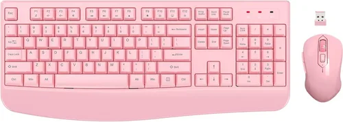 Vista 9 de Combo de teclado y mouse inalámbricos, EDJO, teclado ergonómico de tamaño completo de 2.4G para computadora con reposa muñecas y mouse inalámbrico