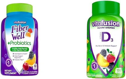 Vista 11 de Vitafusion Fiber Well - Gomitas probióticas 0.11 onzas de fibra 60 vitaminas gomosas para adultos para mujeres y hombres Plus prebióticos