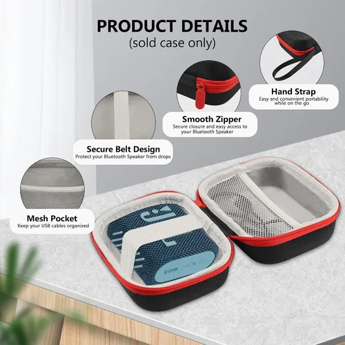 Vista 3 de Funda compatible con JBL Go 4 y JBL Go 3 / JBL Go 3 Eco altavoz Bluetooth ultraportátil, funda protectora impermeable y a prueba de polvo