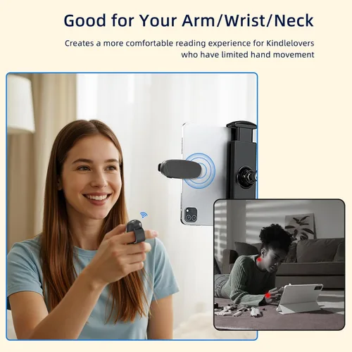 Vista 18 de Girador de páginas remoto Kindle, clic automático de página con clip para Kindle y tabletas, control de página de avance con un botón, control