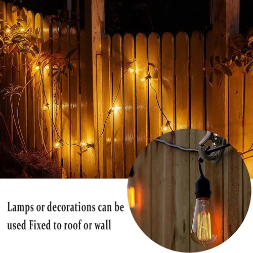Vista 2 de Lewufe Ganchos para Luces de Cadena para Exteriores, Ganchos de Tornillo para Colgar Luces de Navidad, Ganchos Colgantes para Luces de Patio, Cable
