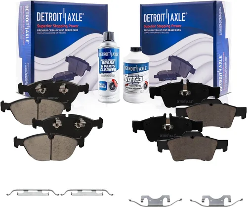 Vista 23 de Detroit Axle - Pastillas de freno de cerámica delanteras Reemplazo de pinza de freno derecha para Dodge Ram 1500 Dakota, Ram 1500 Classic - Juego