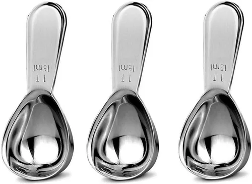 Vista 9 de Cuchara de Café, Juego de Cucharas de Café de Acero Inoxidable Dorado, 1 cucharada (15ml) y 1 cucharada (30ml) de Cuchara, Cuchara Medidora de Oro
