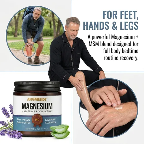 Vista 7 de Crema neuropatía - Loción de alivio del nervio de magnesio para pies, manos, piernas y dedos de los pies, crema de neuropatía de rápida absorción