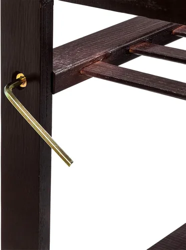 Vista 7 de Zapatero de bambú de pie, 4 niveles, expreso, 100% bambú natural, resistente, ecológico, no tóxico, personalizable, fácil montaje, con capacidad