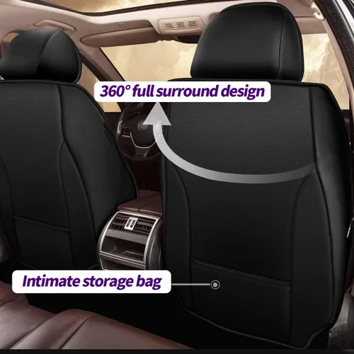 Vista 3 de Fundas de asiento de auto para Ford Fusion 2010-2020: juego completo de fundas protectoras de asiento impermeables de piel sintética compatible