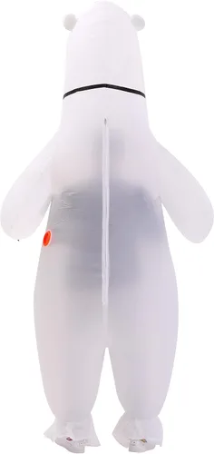 Vista 7 de IRETG Disfraz de oso polar para adultos disfraz inflable de oso blanco inflado vestido de lujo divertido oso de mar traje de fiesta Navidad