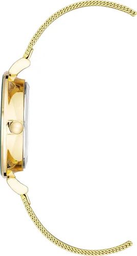 Vista 2 de Anne Klein Reloj pulsera de malla acentuada con purpurina para mujer