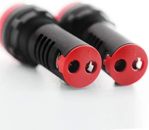 Vista 2 de DIGITEN AC DC 12 V 0.866 in rojo LED flash alarma 80dB lámpara de luz indicadora con zumbador paquete de 2