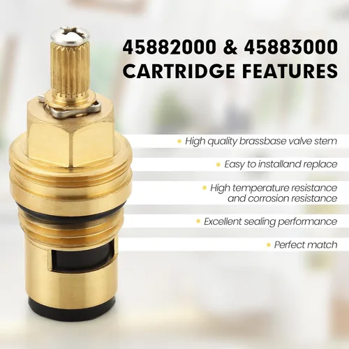 Vista 4 de Cartuchos de grifo para Grohe 45882000 45883000, Cartucho de cerámica fría caliente de 1/2 ″, montaje de repuesto de cartucho de cerámica de grifo