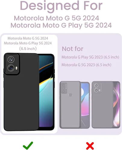 Vista 2 de Yucenx Funda para Motorola Moto G 5G 2024 de 6.6 pulgadas, funda de silicona líquida floral para niñas y mujeres, a prueba de golpes, antiarañazos