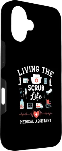 Vista 3 de Carcasa para iPhone 16 Living The Scrub Life Medical Assistant Nurse