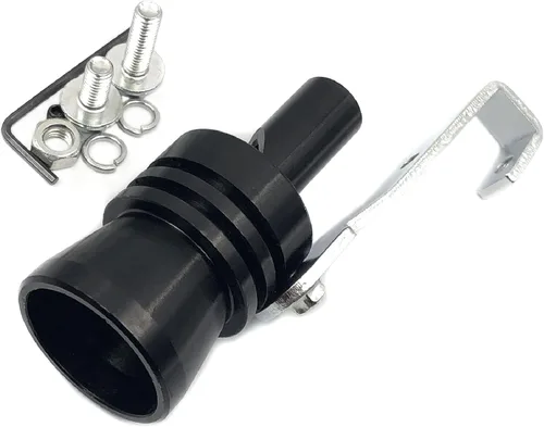 Vista 5 de DEVMO Silenciador de escape universal de aleación de aluminio de tamaño XL, silenciador de tubo de escape de sonido turbo para coche (XL-negro)