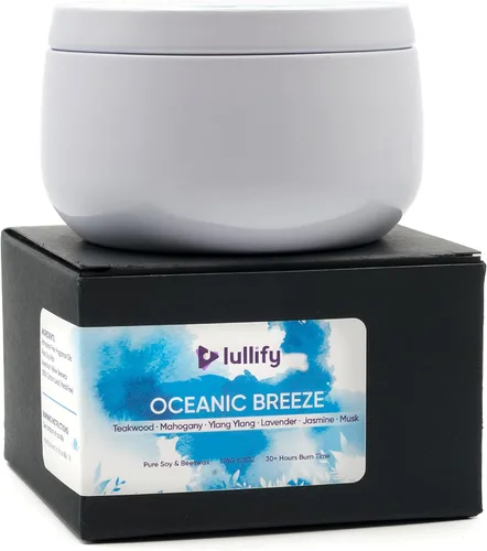 Vista 12 de Lullify Vela natural de soja y cera de abejas en las nubes perfumada para la curación y el bienestar