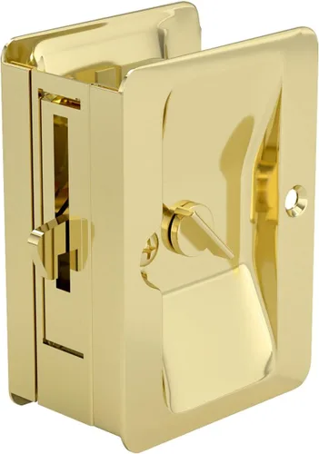 Vista 7 de Richelieu Hardware 1701BPSBC Tirador de Puerta Corredera Onward, Cerradura de Privacidad, 3 1/4 pulg (82 mm), Rectangular, Latón