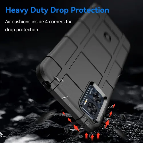 Vista 3 de Funda delgada para Motorola E22, funda protectora resistente con protección de grado militar a prueba de golpes y lente de cámara para Moto E22/Moto
