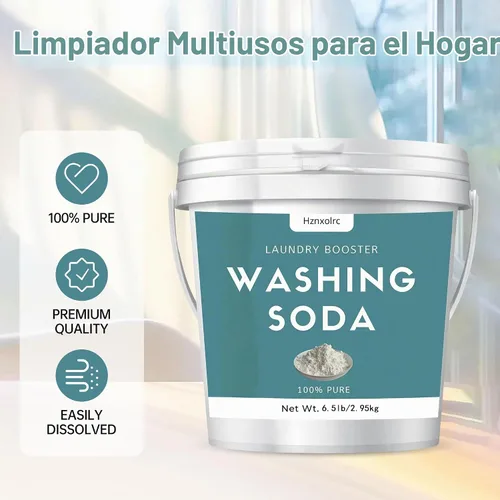 Vista 2 de 6.5 lb Super Wash Soda en polvo a granel para lavandería, carbonato