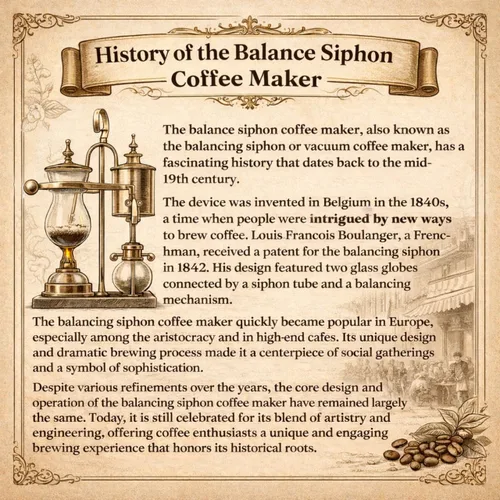 Vista 5 de Nispira Belgium Royal Family Balance Syphon - Cafetera vintage con gravedad única, sistema de preparación al vacío, cobre, 16.9 fl oz