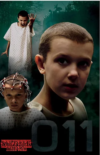 Vista 11 de Trends International Netflix Stranger Things - Póster de pared de Eleven, 14.725 x 22.375 pulgadas, versión enmarcada de madera de granero