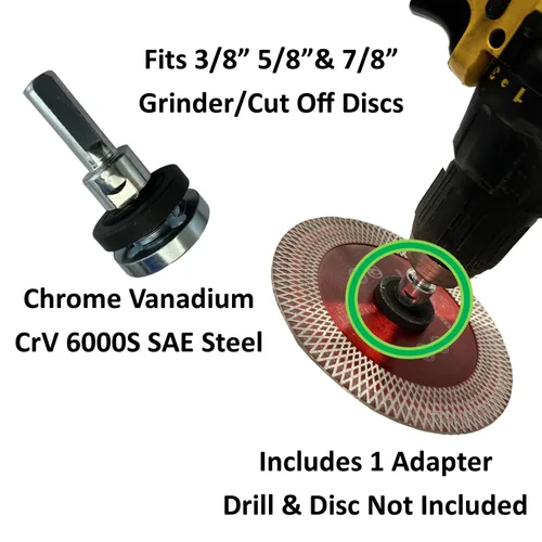 Vista 3 de Keyfit Tools Adaptador de taladro de EE. UU. para discos de amoladora de eje de 3/8 pulgadas, 5/8 pulgadas y 7/8 pulgadas y ruedas de corte