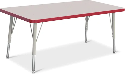 Vista 25 de Berries Mesa rectangular para actividades, altura E, Gris/Negro/Negro, 1
