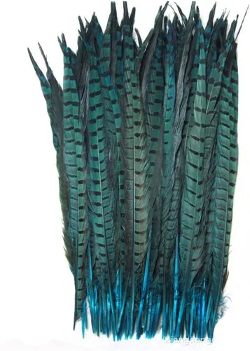 Vista 9 de CENFRY Decoración de plumas de faisán natural, 12-14 pulgadas, paquete de 10 (azul)