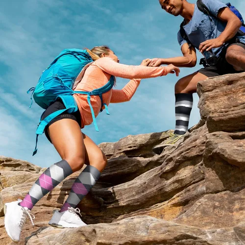 Vista 3 de Calcetines médicos de compresión de cobre para mujeres y hombres 6 pares el mejor apoyo para correr atletismo enfermería viajes