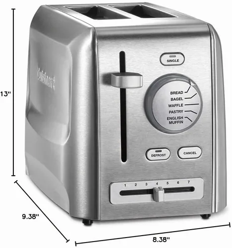 Vista 3 de Cuisinart CPT-620 Tostador de 2 rebanadas Custom Select, Acero inoxidable