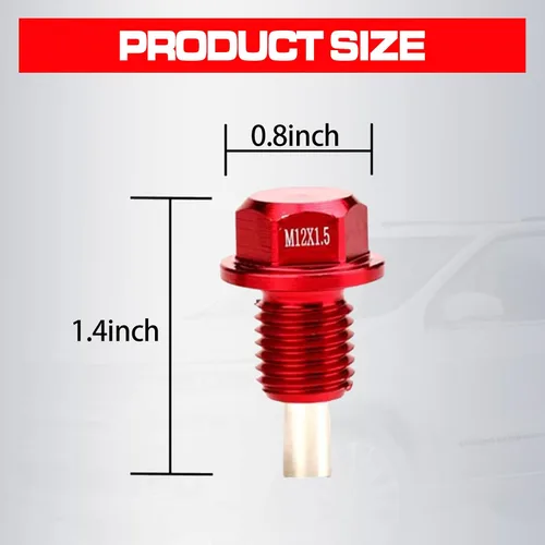 Vista 2 de 1 tapón magnético de drenaje de aceite M12 x 1.5 con cuatro espaciadores, perno de tuerca de drenaje de sumidero compatible con la mayoría de BMW