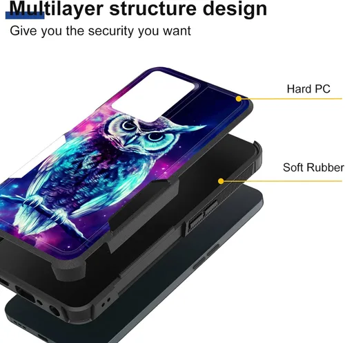 Vista 2 de Funda para OnePlus Nord N300 5G, doble capa híbrida resistente resistente a prueba de golpes PC duro + funda protectora de silicona suave