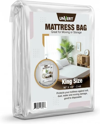 Vista 9 de Bolsa protectora de colchón impermeable Queen para mudanza y almacenamiento, resistente de 0.079 in (90 x 100 pulgadas), fabricada en Estados