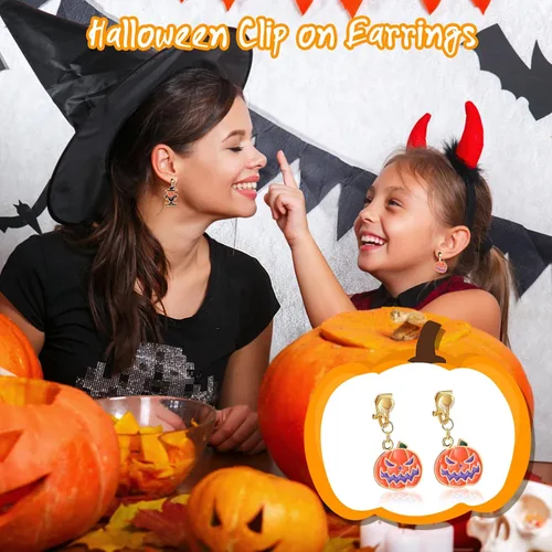 Vista 2 de Clip On Earrings Hypoallergenic Clips Earrings Sets Suitable for Ages 4-12 Little Girls, Cute Small Clips On Earrings Jewelry Gifts Set