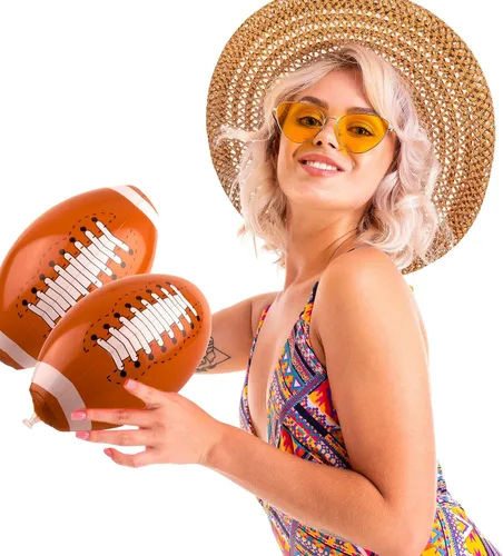 Vista 6 de Paquete de 30 pelotas inflables de fútbol de 16 pulgadas para inflar grandes pelotas de fútbol de playa inflables para verano, piscina, playa
