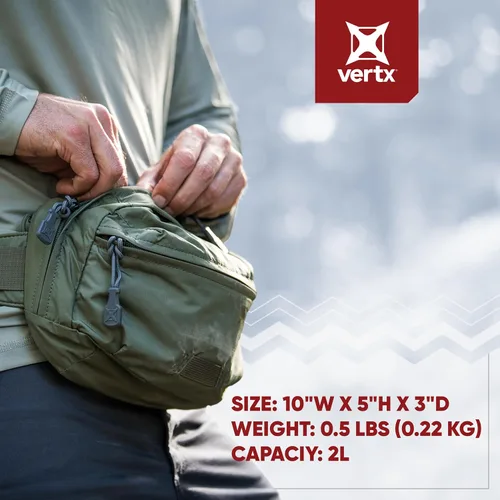 Vista 5 de Vertx Cangurera táctica para hombre, con cintura táctica de 2 l, para viajes, CCW, EDC