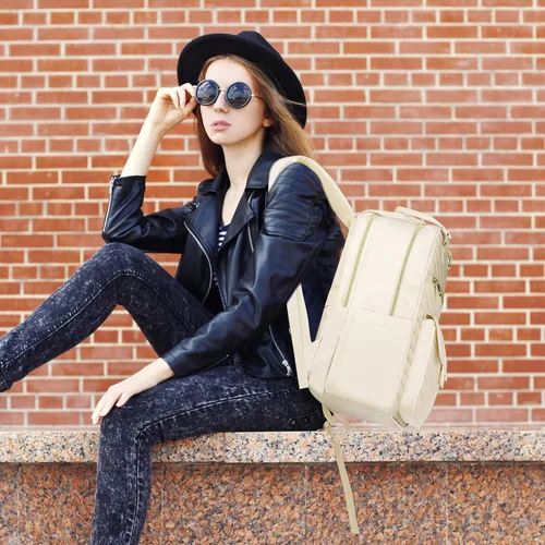 Vista 6 de Linda Mochila Estética para Escuela Secundaria y Preparatoria, para Adolescentes y Estudiantes Universitarias, Mochila para Laptop para Mujeres