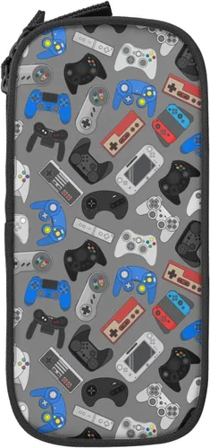 Vista 9 de Perinsto Estuche para lápices de fondo para controlador de videojuegos, gran capacidad, con múltiples compartimentos, estuche para lápices