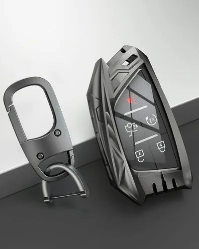 Vista 7 de Funda para llavero de Corvette C8, estuche soporte protector de llave inteligente 2020 2021 2022, Gris, Moderno