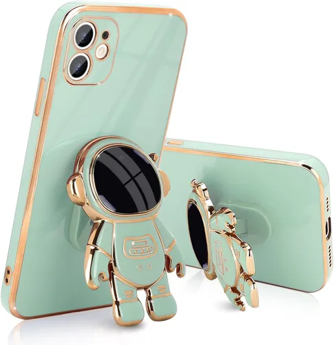 Vista 21 de Pepmune Funda compatible con iPhone 12 Bonita Diseño de Soporte de Astronauta en 3D Protección de Cámara A Prueba de Golpes Cubierta Trasera Suave