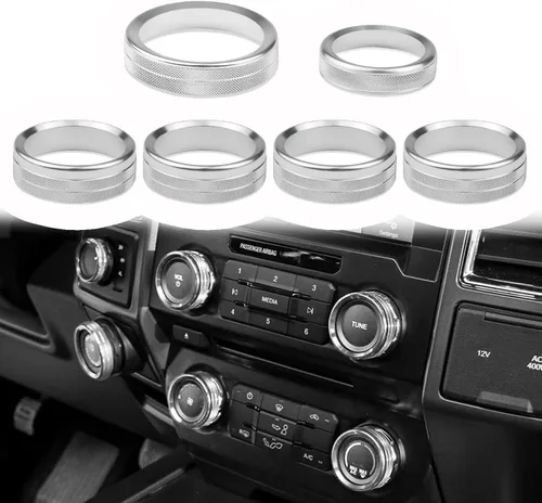 Vista 8 de Cubierta de perilla para interruptor de control de clima F150 AC/remolque/4WD/VOL/botón de afinación interior consola central accesorios compatibles