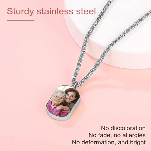 Vista 173 de FindChic Collares personalizados con urna para cenizas, barra vertical, gato, luna, reloj de arena, garra de perro, acero inoxidable, chapado en oro